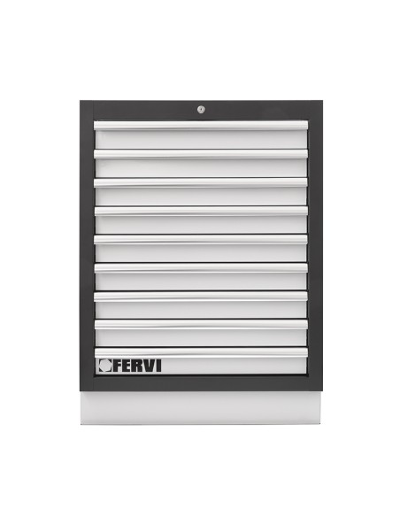 1 - Cassettira con 9 cassetti 680x458x910 mm per officina Fervi a007/20