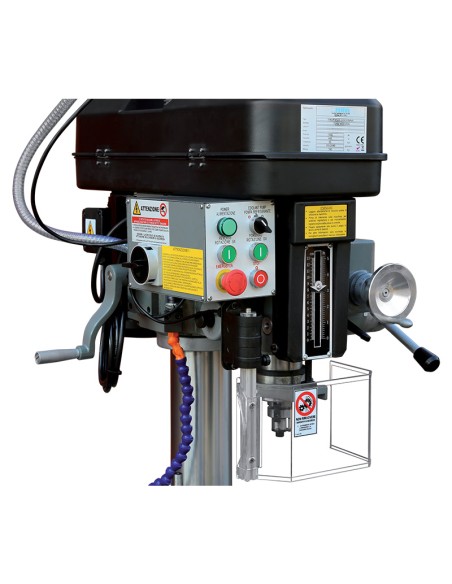 3 - Trapano fresa a colonna con trasmissione a cinghia 400v Fervi t052/400vda