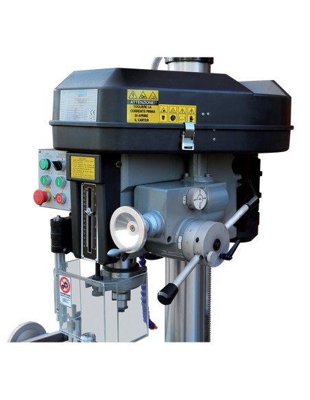 5 - Trapano fresa a colonna con trasmissione a cinghia 400v Fervi t052/400vda
