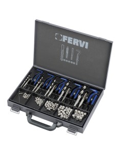 1 - Kit assortimeno riparazione filetti unf 1/4-1/2 inox 115 pz Fervi e011/unf
