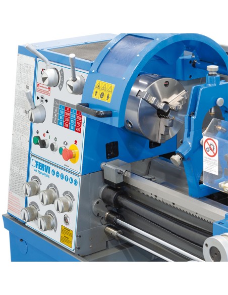 2 - Tornio parallelo con visualizzatore metallo trifase 400v Fervi t070/400v3a15