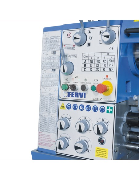 5 - Tornio parallelo con visualizzatore metallo trifase 400v Fervi t070/400v3a15