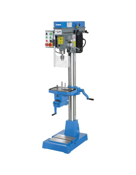 1 - Trapano a colonna per metallo con trasmissione a cinghia 400v Fervi t071