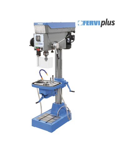1 - Trapano a colonna per metallo con trasmissione a cinghia 400v Fervi t072da
