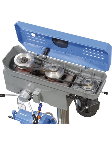2 - Trapano a colonna per metallo con trasmissione a cinghia 400v Fervi t072da