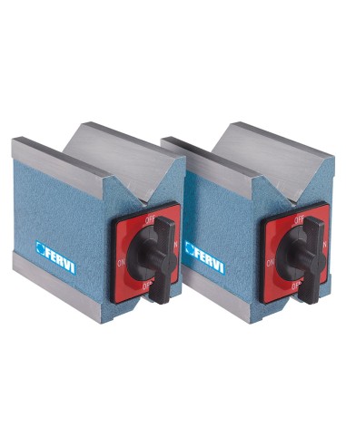 2 - Coppia prisma magnetico 70 x 60 x 72 mm 400 n Fervi p007/1c