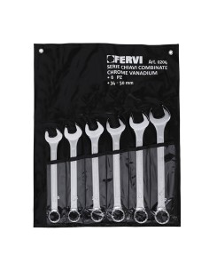 1 - Set 6 pz chiavi fisse cromate lucidate a specchio 34-50 mm Fervi 0204