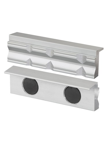2 - Coppia copriganasce magnetiche in alluminio prisma x morsa 100mm Fervi 0520/100P