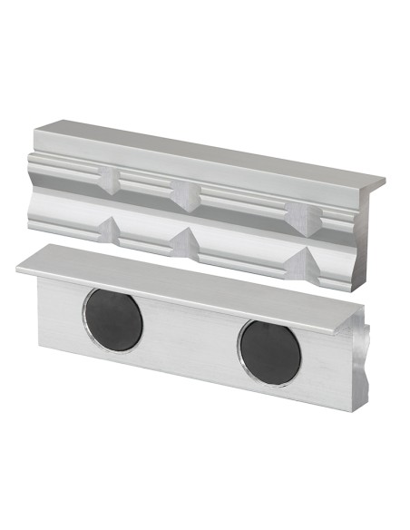 2 - Coppia copriganasce magnetiche in alluminio prisma x morsa 100mm Fervi 0520/100P