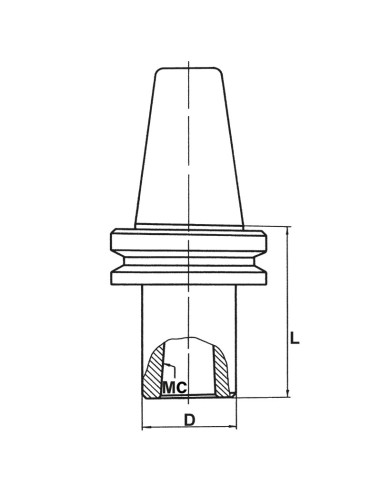 2 - Mandrino porta frese a gambo conico cm2 bt 40 x fresatrice Fervi 2/2d40