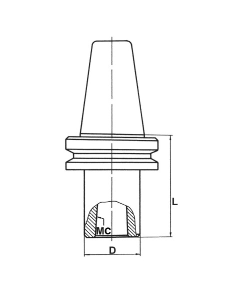 2 - Mandrino porta frese a gambo conico cm3 bt 40 x fresatrice Fervi 2/3d40