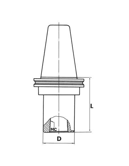 2 - Mandrino porta frese a gambo conico cm4 iso 50 x fresatrice Fervi 2/4a50