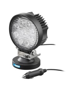 1 - Faro a led tondo 12-24v con base magnetica x auto 9 x 3w Fervi 0713/27
