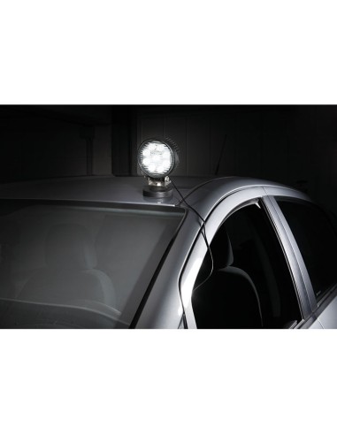 2 - Faro a led tondo 12-24v con base magnetica x auto 9 x 3w Fervi 0713/27