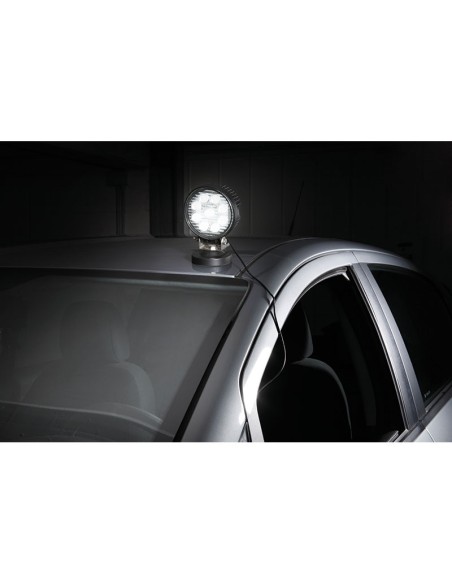 2 - Faro a led tondo 12-24v con base magnetica x auto 9 x 3w Fervi 0713/27