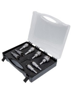 1 - Serie 8 frese a tazza metallo duro 16 - 35 mm per metallo Fervi f019/006