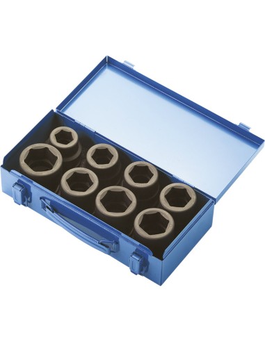 1 - Serie 8 bussole esagonali 24 - 41 mm ad impatto 1 Fervi si4e1n008