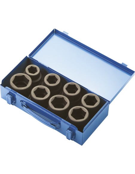 1 - Serie 8 bussole esagonali 24 - 41 mm ad impatto 1 Fervi si4e1n008