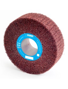 1 - Ruota con foro in panno abrasivo 200 x 50 x 110 mm medium Fervi rfp200/50m