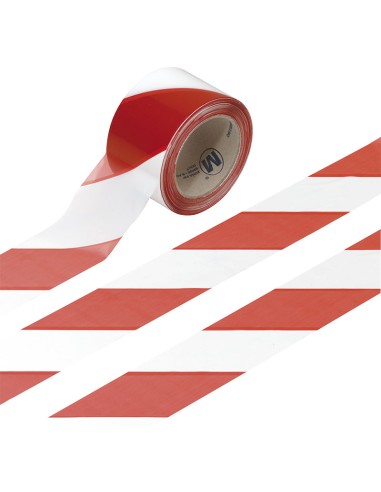 1 - Nastro segnaletico bianco rosso 70x2000 mm Fervi 0043