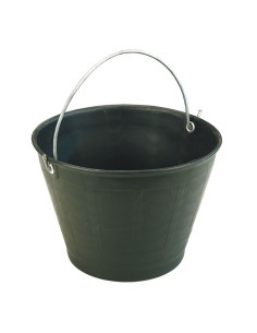 1 - Secchio plastica nero 14 lt per muratore Fervi 0606