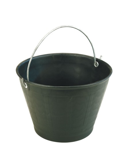 1 - Secchio plastica nero 14 lt per muratore Fervi 0606