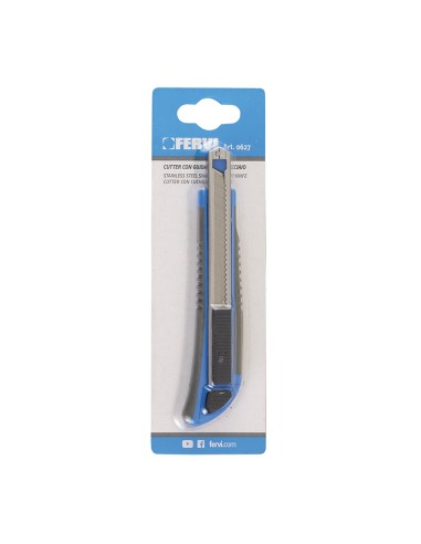 1 - Cutter taglierino con guidalama 9mm Fervi 0627