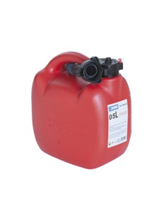 1 - Tanica in plastica rossa 5 lt per benzina gasolio con beccuccio Fervi 0660/05