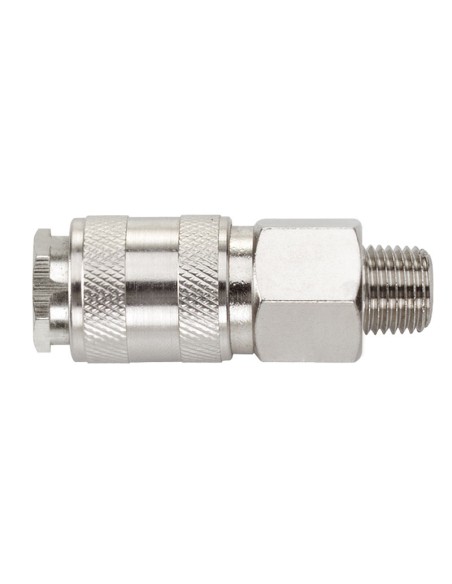2 - Kit 2 rubinetti rapido universali 1/4 maschio aria compressa Fervi 0785/1m
