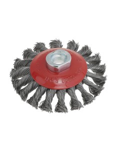 1 - Spazzola conica a mazzetti acciaio ritorti 100 mm attacco m14 Fervi scr100