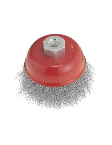 1 - Spazzola a tazza a filo metallico inox 60 mm m14 x smerigliatrice
