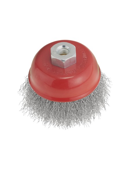 1 - Spazzola a tazza a filo metallico inox 60 mm m14 x smerigliatrice