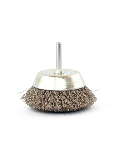 1 - Spazzola a tazza con gambo a filo metallico inox 50 x 6 mm Fervi stg050i