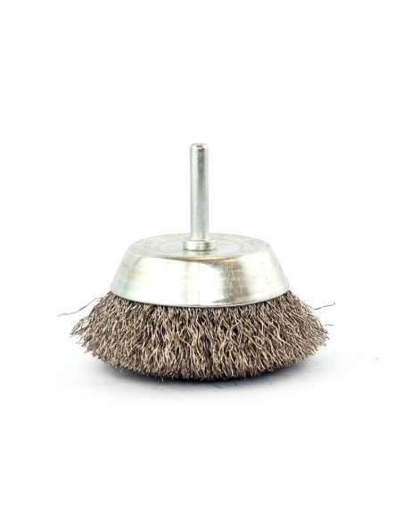 1 - Spazzola a tazza con gambo a filo metallico inox 50 x 6 mm Fervi stg050i