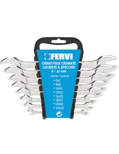 1 - Set 8 pz chiavi fisse stella 6/7-20/22 mm cromate Fervi 0200