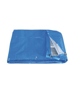 1 - Telo in polietilene bicolore grigio e blu con anelli pesante 6x10 mt Fervi 0284