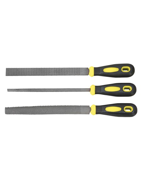 2 - Set 3 raspe per legno 200 mm con manico in plastica Fervi 0519