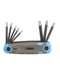 1 - Set 8 chiavi torx T9-T40 con punta diamantata Fervi 0558/tx