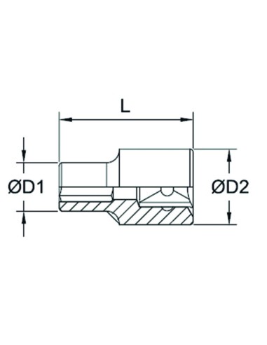 4 - Chiave a bussola esagonale 38 mm 3/4 Fervi bn4e2n038