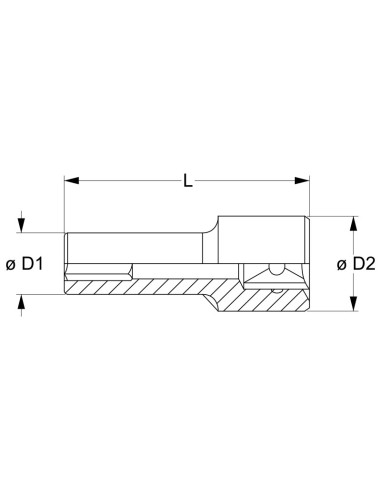 3 - Chiave a bussola lunga esagonale 13 mm 1/4 Fervi bn4e5l013a