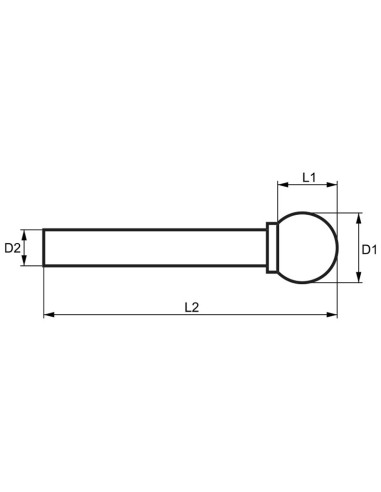2 - Lima rotativa hm sferica standard 6x5.4 mm gambo 6 Fervi d06sc6