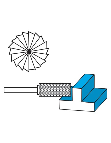 2 - Serie 5 pz lime rotative hm diamante 10x20 mm gambo 6 Fervi f008dc