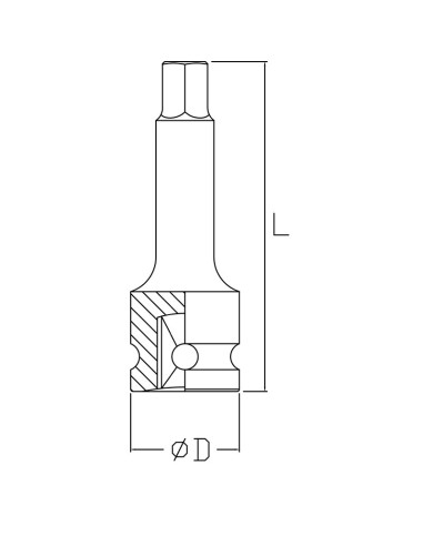 2 - Chiave a bussola esagonale maschio rinforzata 12 mm 1/2 Fervi bi413l012