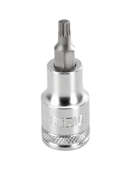 1 - Chiave a bussola con inserto lungo xzn m12 3/8 Fervi bn444n012a