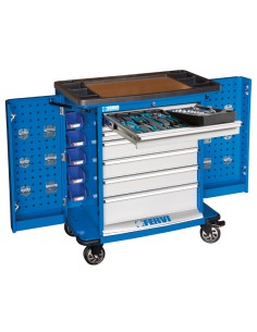 1 - Carrello cassettiera con utensili attrezzi 72 pz officina Fervi c980/cc01