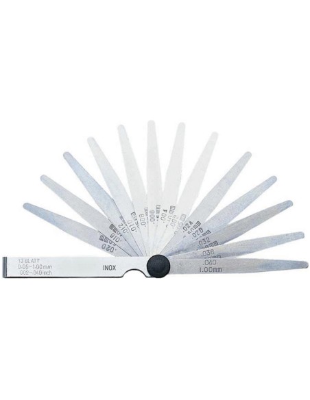 1 - Serie 13 spessimetri inox a forma conica 005 - 100 mm Fervi fg01/ai