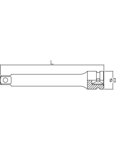 2 - Prolunga ad impatto x bussola 1/2 75 mm Fervi pi403075