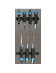 1 - Serie 7 cacciaspine con paramano 2-8 mm in termoformato morbido Fervi tm01/037